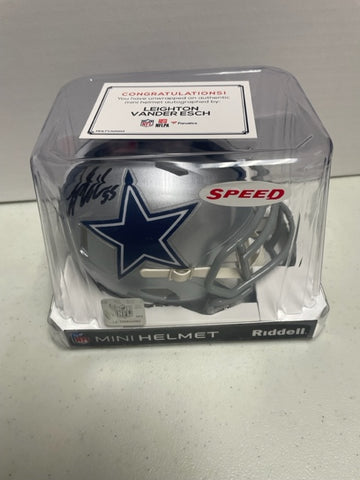 Cowboys Mini Helmet Speed - Leighton Vander Esch - Autographed w/ Fanatics Certificate of Authentication