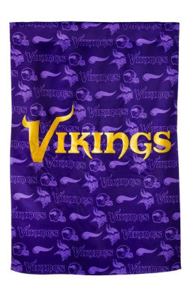 Vikings Embossed Suede Garden Flag Glitter