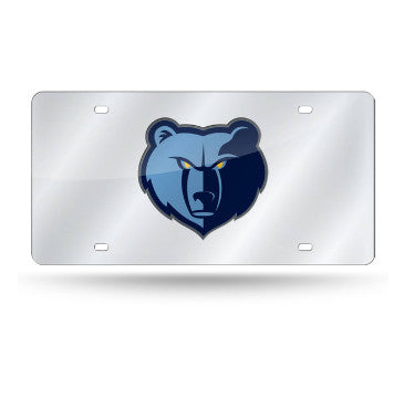 Grizzlies Laser Cut License Plate Tag Silver