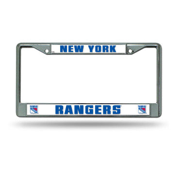 Rangers Chrome License Plate Frame Silver NHL