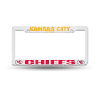 Chiefs Plastic License Plate Frame White