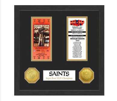 Saints Super Bowl Champs Ticket Framed Picture