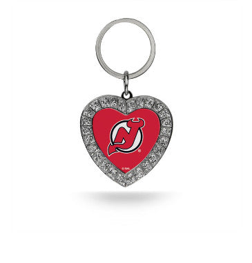 Devils Keychain Rhinestone Heart