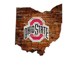 Ohio St 24" Wood State Road Map Sign Large