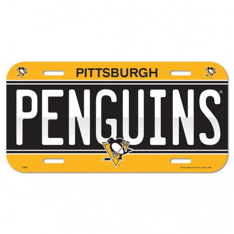Penguins Plastic License Plate Tag