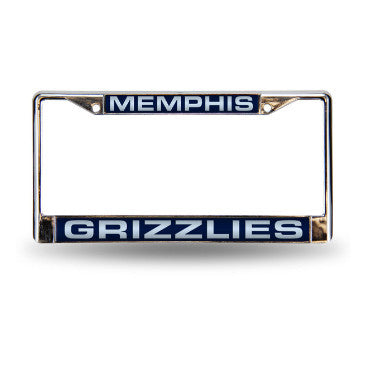 Grizzlies Laser Cut License Plate Frame Silver