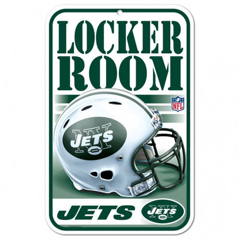 Jets Plastic Sign 11x17 Locker Room White NFL