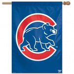 Cubs Vertical House Flag 1-Sided 28x40 Logo "C" w/ Bear