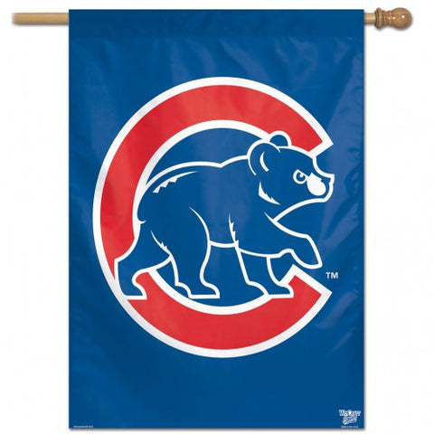 Cubs Vertical House Flag 1-Sided 28x40 Bear in Logo