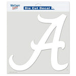 Alabama 8x88x8 DieCut Decal White "A" Logo