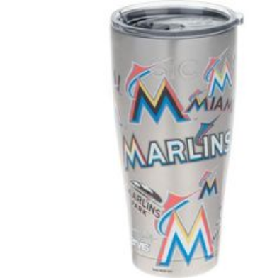 Marlins TB 30oz All Over Stainless Steel Tervis w/ Hammer Lid