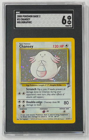Chansey Pokemon 2000 SGC 6 Base Set 2 3/130 Holo Graded Single Card