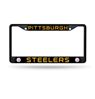 Steelers Chrome License Plate Frame Color Black