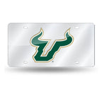 USF Laser Cut License Plate Tag Silver