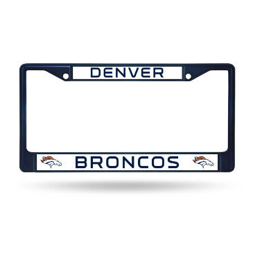 Broncos Chrome License Plate Frame Color Blue
