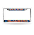 Islanders Laser Cut License Plate Frame Silver