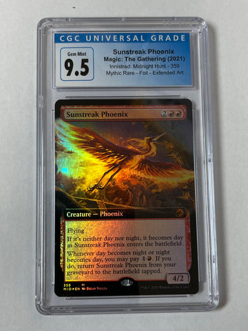Magic the Gathering 2021 Sunstreak Phoenix- Mythic Rare CGC Graded 9.5 Midnight Hunt 359 Single Card