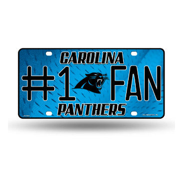 Panthers #1 Fan Metal License Plate Tag NFL