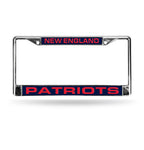 Patriots Laser Cut License Plate Frame Silver