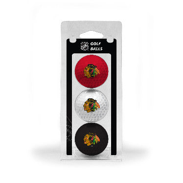 Blackhawks 3-Pack Golf Ball Clamshell