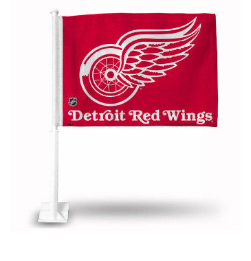 Red Wings Car Flag Logo & Name Red