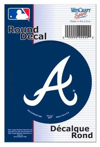 Braves Round Sticker 3"