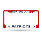 Patriots Chrome License Plate Frame Color Red