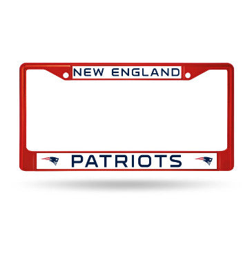 Patriots Chrome License Plate Frame Color Red