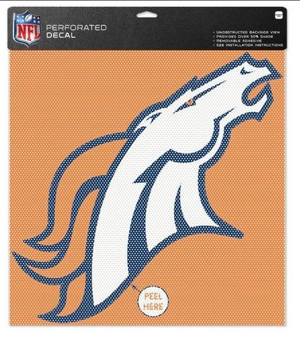 Broncos Perforated Decal 12x12