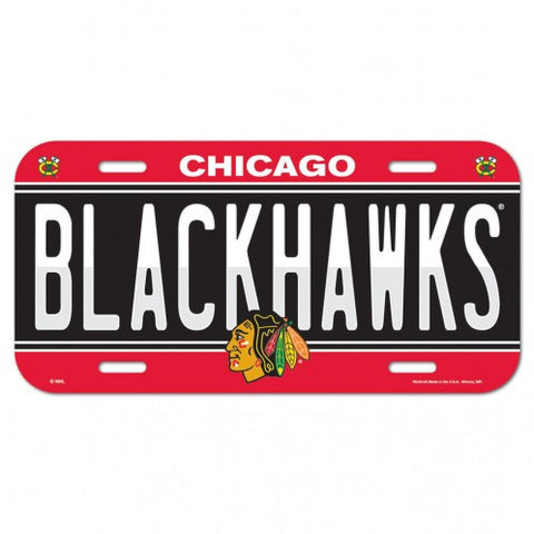 Blackhawks Plastic License Plate Tag
