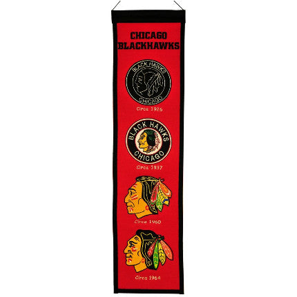 Blackhawks 8"x32" Wool Banner Heritage