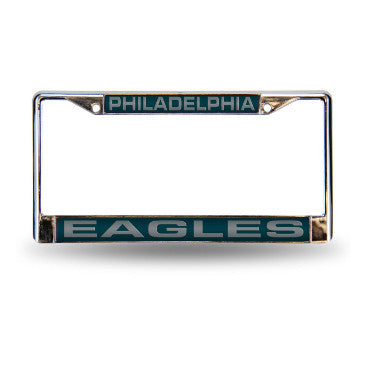 Eagles Laser Cut License Plate Frame Silver