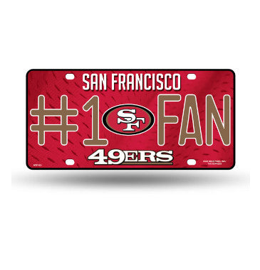 49ers #1 Fan Metal License Plate Tag