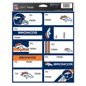 Broncos Gift Tag Sheet