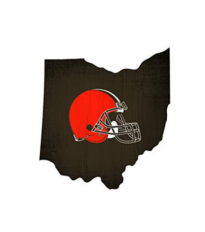 Browns 12" Wood State Sign Team Color Small