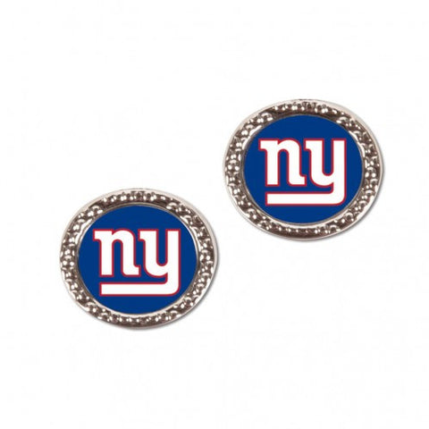 Giants Earrings Stud CRound NFL