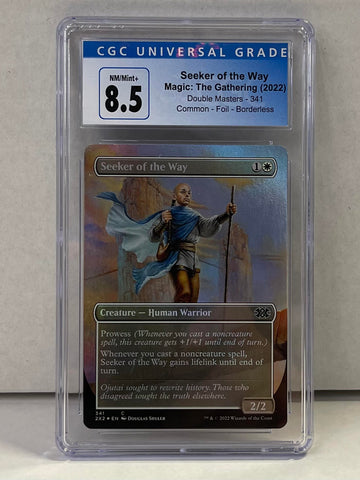 Magic the Gathering 2022 Seeker of the Way CGC Graded 8.5 Double Masters- Common Foil Borderless 341 Single Card