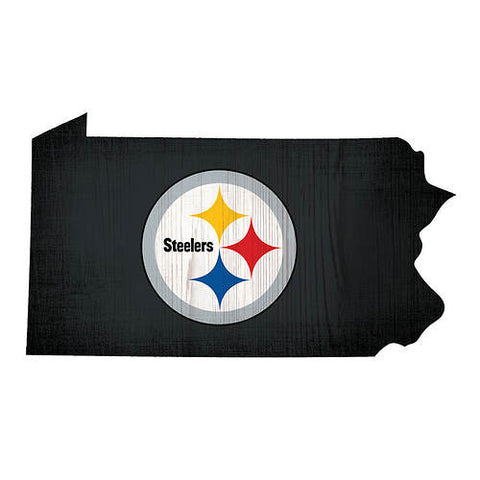 Steelers 12" Wood State Sign Team Color Small