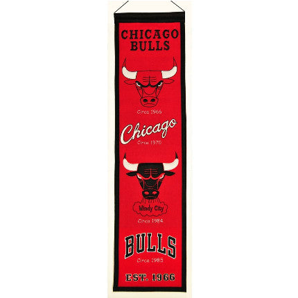 Bulls 8"x32" Wool Banner Heritage