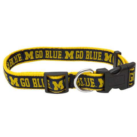 Michigan Dog Collar Woven Ribbon Medium