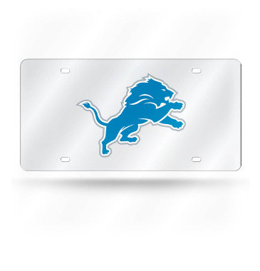Lions Laser Cut License Plate Tag Silver