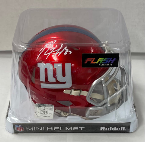 Giants Mini Helmet Speed Flash - Rodney Hampton - Autographed w/ Beckett Certificate of Authentication NFL