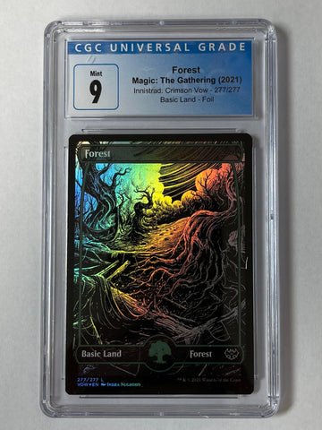 Magic the Gathering 2021 Forest Foil CGC Graded 9 Crimson Vow 277/277 Single Card