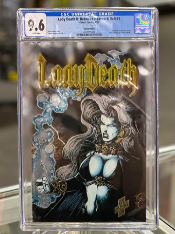 Lady Death II: Between Heaven & Hell Issue #1 March 1995 Limited Edition Chromium Wraparound Cover CGC Graded 9.6 Comic Book