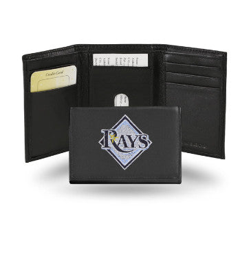 Rays Leather Wallet Embroidered Trifold