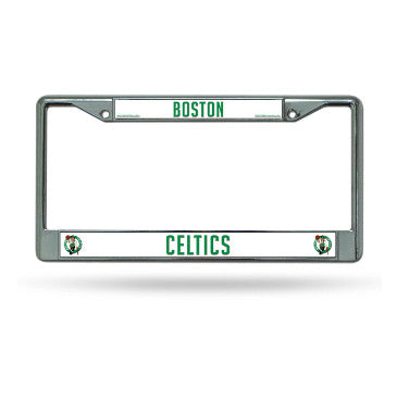 Celtics Chrome License Plate Frame Silver