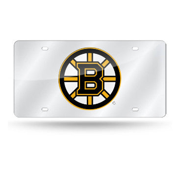 Bruins Laser Cut License Plate Tag Silver