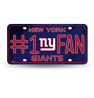 Giants #1 Fan Metal License Plate Tag NFL