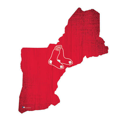 Red Sox 12" Wood State Sign Team Color Small