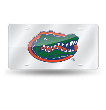 Gators Laser Cut License Plate Tag Silver